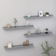 Półki do salonu - vidaXL vidaXL Półki ścienne, 4 szt., szare, 80x9x3 cm - miniaturka - grafika 1