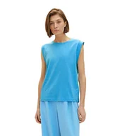 Koszulki i topy damskie - TOM TAILOR Damski 1036779 Top, 21184-Soft Cloud Blue, XXS, 21184 - Soft Cloud Blue, XXS - miniaturka - grafika 1