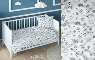 Pościel dla dzieci - Pościel bawełniana 160x200 morska biała niebieska dziecięca zapinana na suwak KARO Bawełna Max - miniaturka - grafika 1