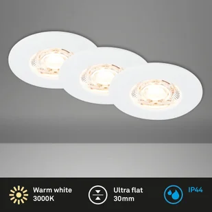 Briloner Reflektor sufitowy LED Kulana Mini IP44 3szt biały - Oprawy, klosze i abażury - miniaturka - grafika 5