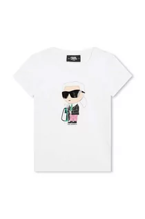 Koszulki dla dziewczynek - Karl Lagerfeld t-shirt dziecięcy kolor biały - grafika 1