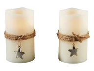 Świece - LIVARNO home Świeca lub zestaw 2 świec z naturalnego wosku LED (Lina i gwiazda, 2 sztuki) - miniaturka - grafika 1