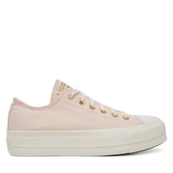 Trampki damskie - Trampki Converse Chuck Taylor All Star Lift Platform Gold A12584C Różowy - miniaturka - grafika 1