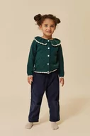 Swetry dla dziewczynek - Konges Sløjd kardigan dziecięcy kolor zielony - miniaturka - grafika 1