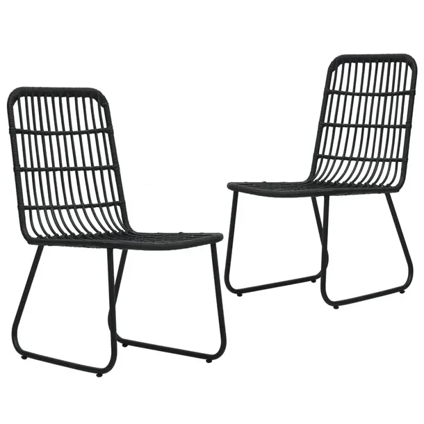 Zestaw Krzeseł z Polirattanu Czarne 66,5x53,5x90 cm