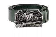 Paski - Pasek skórzany BÓR HUNTER FOREST - Deer on Guns Silver-90 - miniaturka - grafika 1