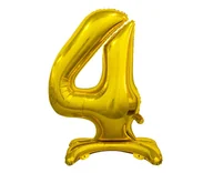 Balony i akcesoria - Godan Balon foliowy cyfra 4 złota - 74 cm BC-ASZ4 - miniaturka - grafika 1