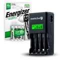 Ładowarki i akumulatory - ZESTAW Ładowarka akumulatorków Ni-MH everActive NC-450 Black Edition + R03 AKU 4BL ENERGIZER POWER PLUS 700 HR0 3 - miniaturka - grafika 1