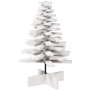 vidaXL Drewniana choinka do udekorowania, biała, 80 cm, sosnowa - Choinki - miniaturka - grafika 1