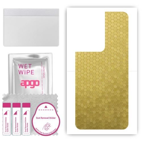 folia naklejka skórka strukturalna na TYŁ do Oppo Reno9 Pro - Plaster Miodu Złoty - apgo SKINS