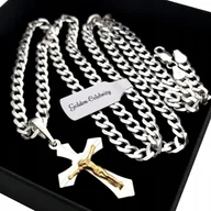 Biżuteria dla dzieci - ŁAŃCUSZEK SREBRNY PR. 925 KRZYŻYK KOMUNIA, CHRZEST - miniaturka - grafika 1