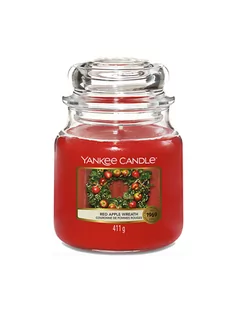 Świece - Yankee Candle Średnia świeca zapachowa - Red Apple Wreath - 411 g - grafika 1