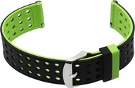 Akcesoria do smartwatchy - Pasek gumowy do zegarka U12 - czarny/zielony - 20mm - miniaturka - grafika 1