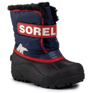 Sorel Śniegowce Childrens Snow Commander NC1960 Noctural/Sail Red 591 - Śniegowce damskie - miniaturka - grafika 1