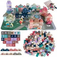 Klocki - Klocki Drewniane Edukacyjne Miasto Auta Układanka - miniaturka - grafika 1