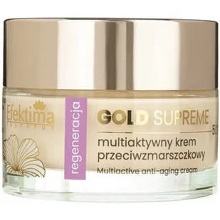 Efektima Gold Supreme Regeneracja 50+, multiaktywny krem przeciwzmarszczkowy, 24K+Ceramidy+Lilia, 50 ml - Kremy do twarzy - miniaturka - grafika 1