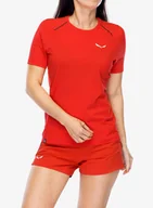 Koszulki i topy damskie - Koszulka szybkoschnąca damska Salewa Pedroc Dry Hyb T-Shirt - flame - miniaturka - grafika 1