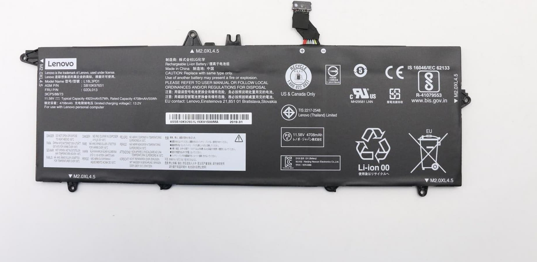 Bateria Lenovo Internal,3c,57Wh,LiIon,SMP