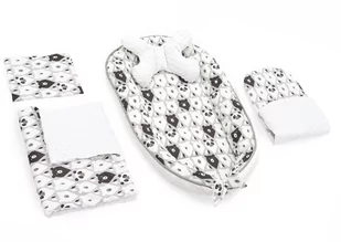 Tutumi, Kokon do wózka, Materac, Poduszki, Kocyk, Bear, White Black, 5w1, zestaw - Akcesoria do wózków - miniaturka - grafika 1