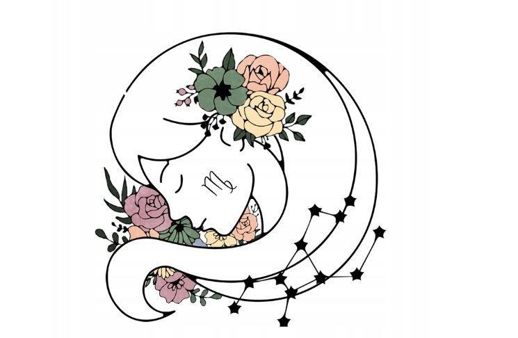Naklejka Uv Wypukła Ozdobna DTF UV Aplikacja Panna Znak Zodiaku