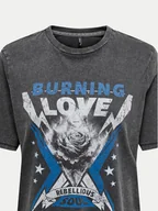 Koszulki i topy damskie - ONLY T-Shirt Lulu 15307345 Czarny Regular Fit - miniaturka - grafika 1