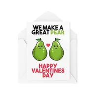 Kartki okolicznościowe i zaproszenia - Tongue in Peach Śmieszne kartki walentynkowe, 'We Make A Great Pear' karty walentynkowe dla niego dla niej, dowcipny komedia humor żart banter, CBH274 TIP_CARD_CBH274 - miniaturka - grafika 1