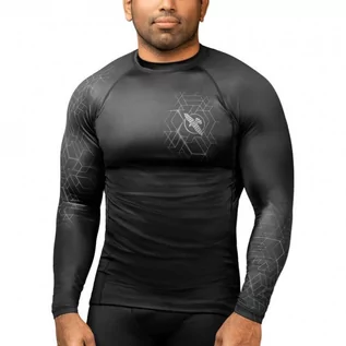 Koszulki sportowe męskie - Hayabusa Rashguard Geo Black Długi Rękaw - grafika 1