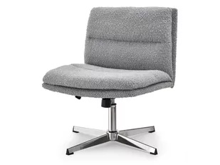OBROTOWY FOTEL DO SALONU SCARLET SZARY BOUCLE CHROM PODSTAWA - Fotele - miniaturka - grafika 1