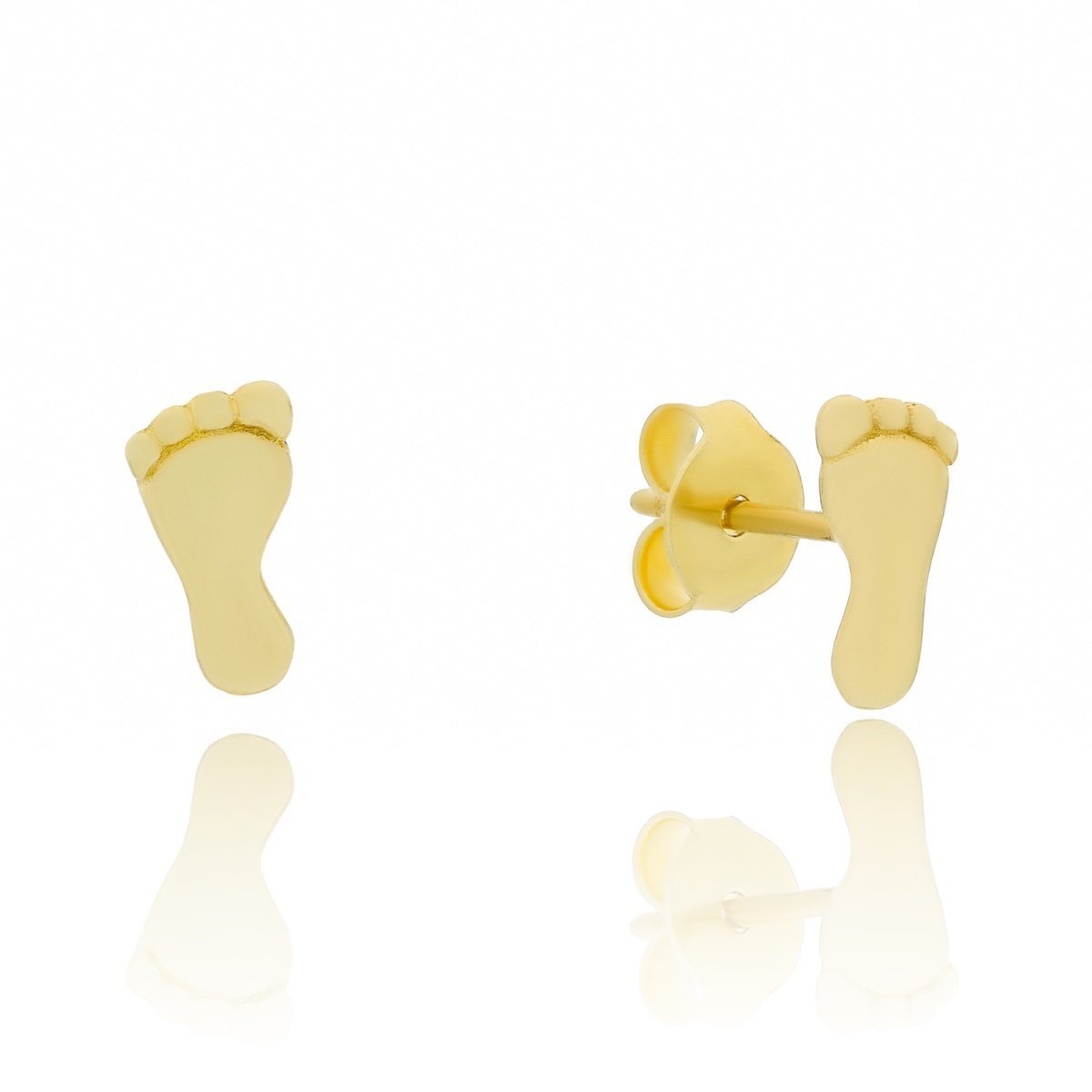 Złote kolczyki stópki stopy sztyfty pr. 333