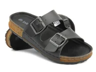 Klapki i japonki damskie - Klapki damskie z klamrami - INBLU Favignana, czarne - Inblu - miniaturka - grafika 1