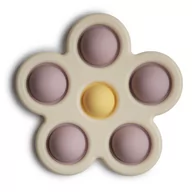 Zabawki sensoryczne - Mushie, Kwiatek Press Toy Soft Lilac/Pale Daffodil/Ivory - miniaturka - grafika 1