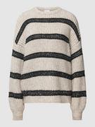 Swetry damskie - Sweter z dzianiny model ‘VINONA’ w kolorze beżowym - miniaturka - grafika 1