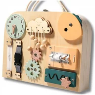 Zabawki interaktywne dla dzieci - Tablica edukacyjna interaktywny panel sensoryczny w walizce Montessori W109 - miniaturka - grafika 1