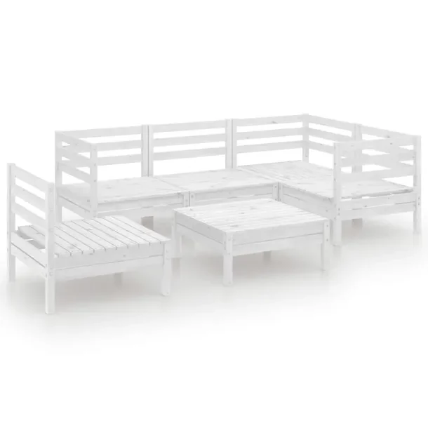 Zestaw wypoczynkowy ogrodowy 6-elementowy biały 63,5x63,5x62,5 cm