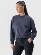 Bluzy damskie - Damska bluza nierozpinana bez kaptura 4F 4FWSS25TSWSF1742 - granatowa - miniaturka - grafika 1