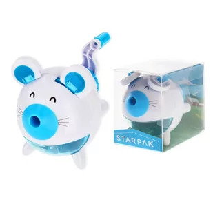 Starpak Temperówka na korbkę Mysz Niebieska Starpak 470859 - Przybory szkolne - miniaturka - grafika 1