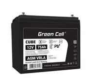 Baterie do zasilaczy awaryjnych UPS - Green Cell Cube AGM VRLA IP54 12V 75Ah AGM12V75AH-J / 5904326375727 - miniaturka - grafika 1