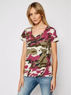 Koszulki i topy damskie - G-Star Raw T-Shirt Allover Camo Print D19231-C721-C374 Kolorowy Regular Fit - grafika 1
