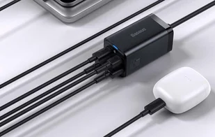 Ładowarka sieciowa Baseus GaN3 Pro, 2x USB-C, 2x USB, 65W (czarna) - Ładowarki do telefonów - miniaturka - grafika 4