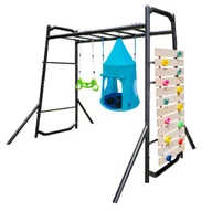 Place zabaw - siłownia ogrodowa plac zabaw Monkey bar Trapez - bocianie gniazdo namiot niebeski - miniaturka - grafika 1