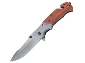 Noże - Nóż składany ratowniczy 23cm Foxter drewniana rękojeść - miniaturka - grafika 1