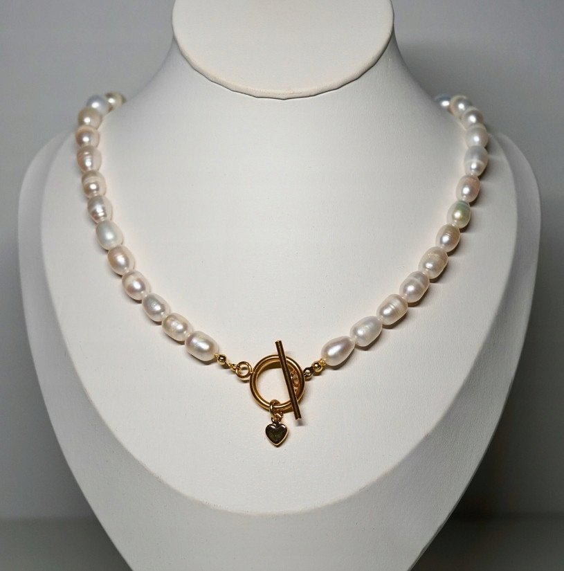 Naszyjnik Toggle Perła Naturalna Ryż 6mm - Crystals Break