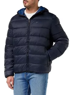 Champion Legacy Outdoor-Hooded Tonal Logo Light Nylon Kurtka Mężczyźni, Blu Marino/Blu, L - Kurtki męskie - miniaturka - grafika 1