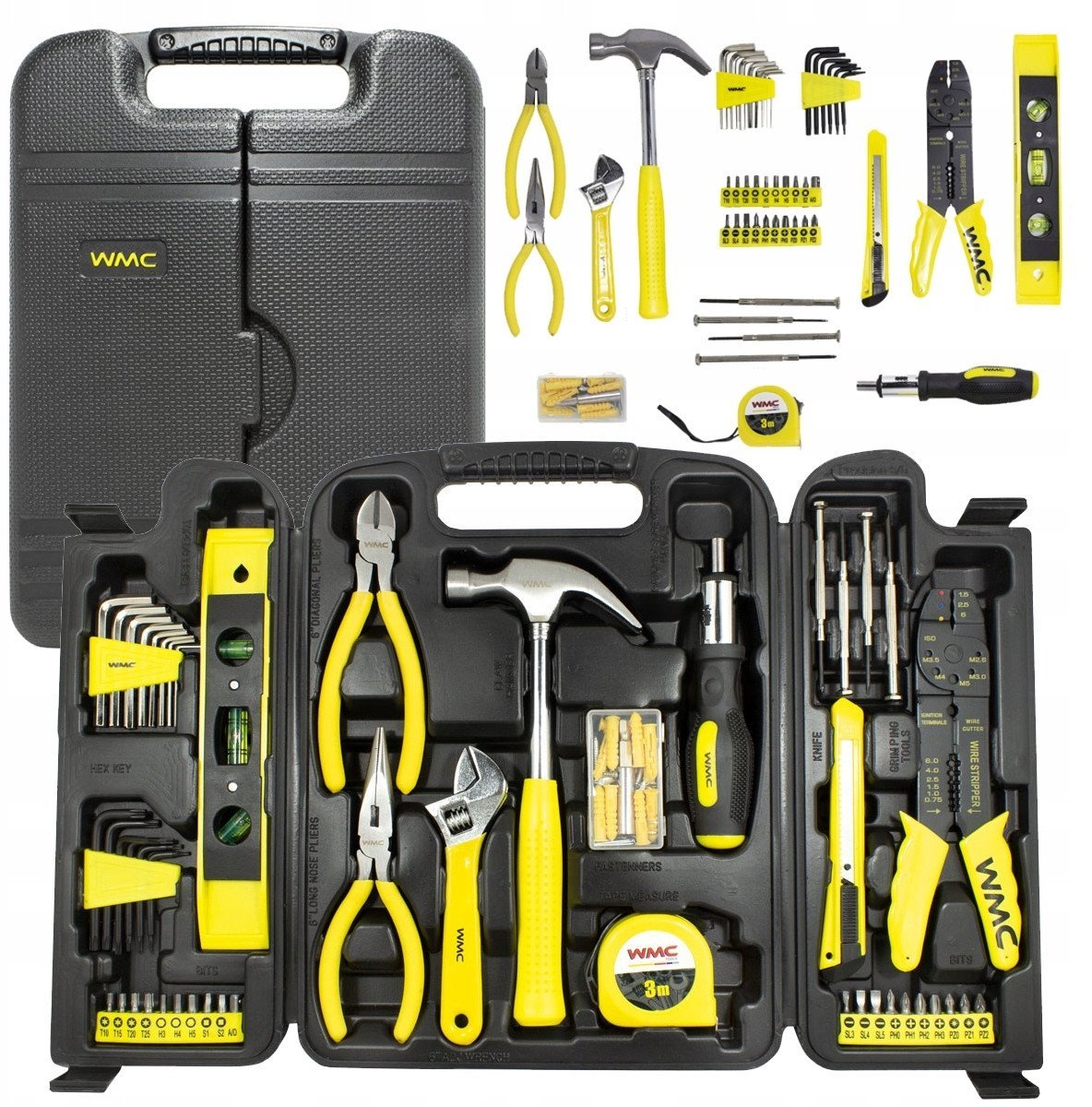 Zestaw narzędzi 130el. klucze TORX, IMBUS, młotek, bity, ściągacz izolacji, wkrętak w walizce