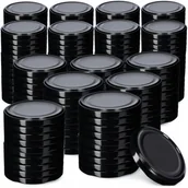 Pojemniki kuchenne - Metalowe wieczka do słoików Virbo 200 szt. 82mm czarne - miniaturka - grafika 1