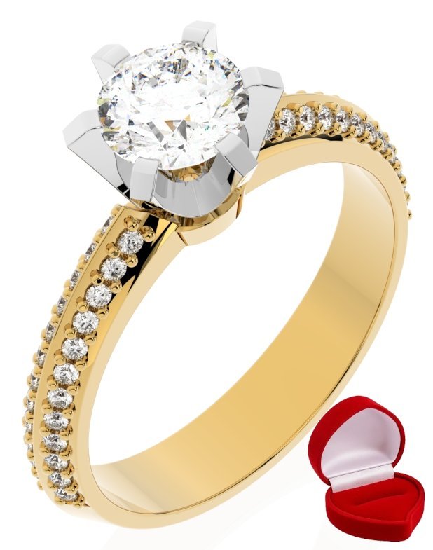 ZŁOTY PIERŚCIONEK ZARĘCZYNOWY 585 14k DIAMENT LAB BRYLANT 0,70 ct R15