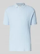 Koszulki męskie - Koszulka polo o kroju slim fit z fakturowanym wzorem model ‘JADEN’ - miniaturka - grafika 1