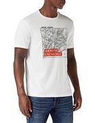 Koszulki męskie - Armani Exchange Męski T-Shirt Regular Fit City Map Pima Cotton Logo Tee T-Shirt, White Ny, XL - miniaturka - grafika 1