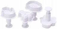 Formy do ciast - Wykrawaczki plastikowe STEMPLE 4szt. pieczątki. - miniaturka - grafika 1