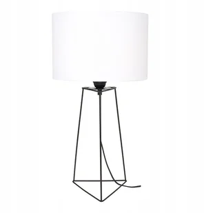 Lampka nocna stołowa metal ozdobna abażur biały e27 led drut loft - Lampy stojące - miniaturka - grafika 1